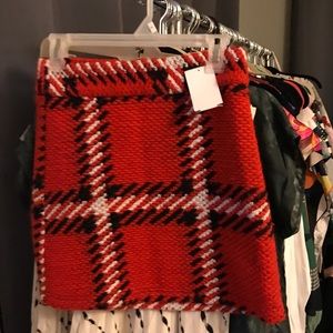 Flannel woven mini skirt